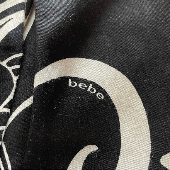 Bebe Vintage Silk Blend Red Black Y2K Plunge Babydoll Mini Dress Small Retro 70s - Picture 3 of 9